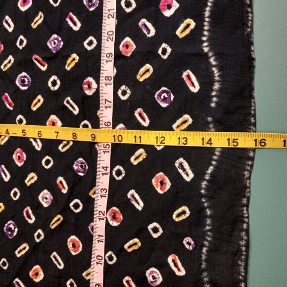 Gypsy Pier1 Handmade Tie-dyed Look Rayon Fringe on each end Scarf Countrycore - Picture 4 of 5